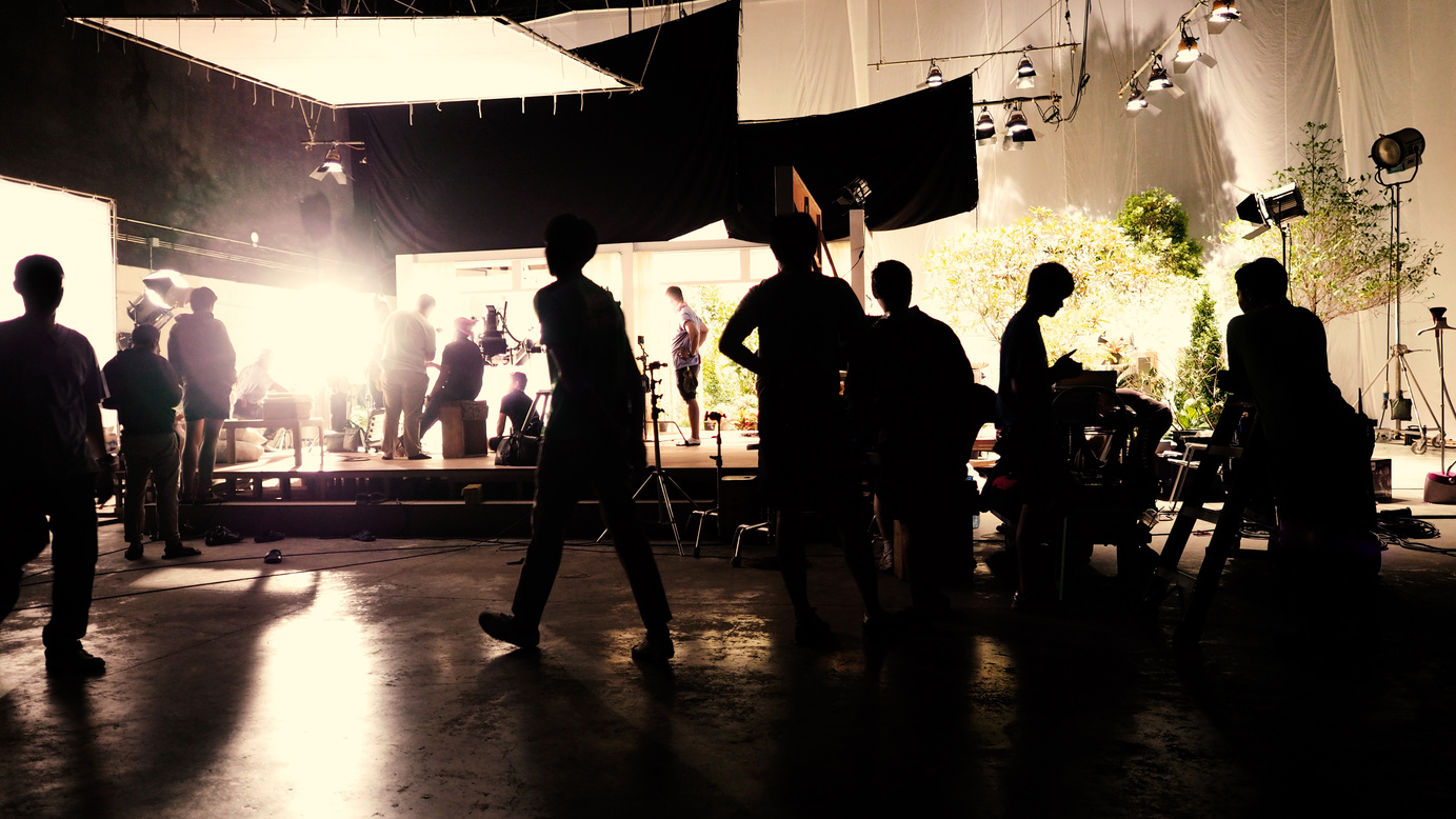 Film Crew Working Behind the Scenes